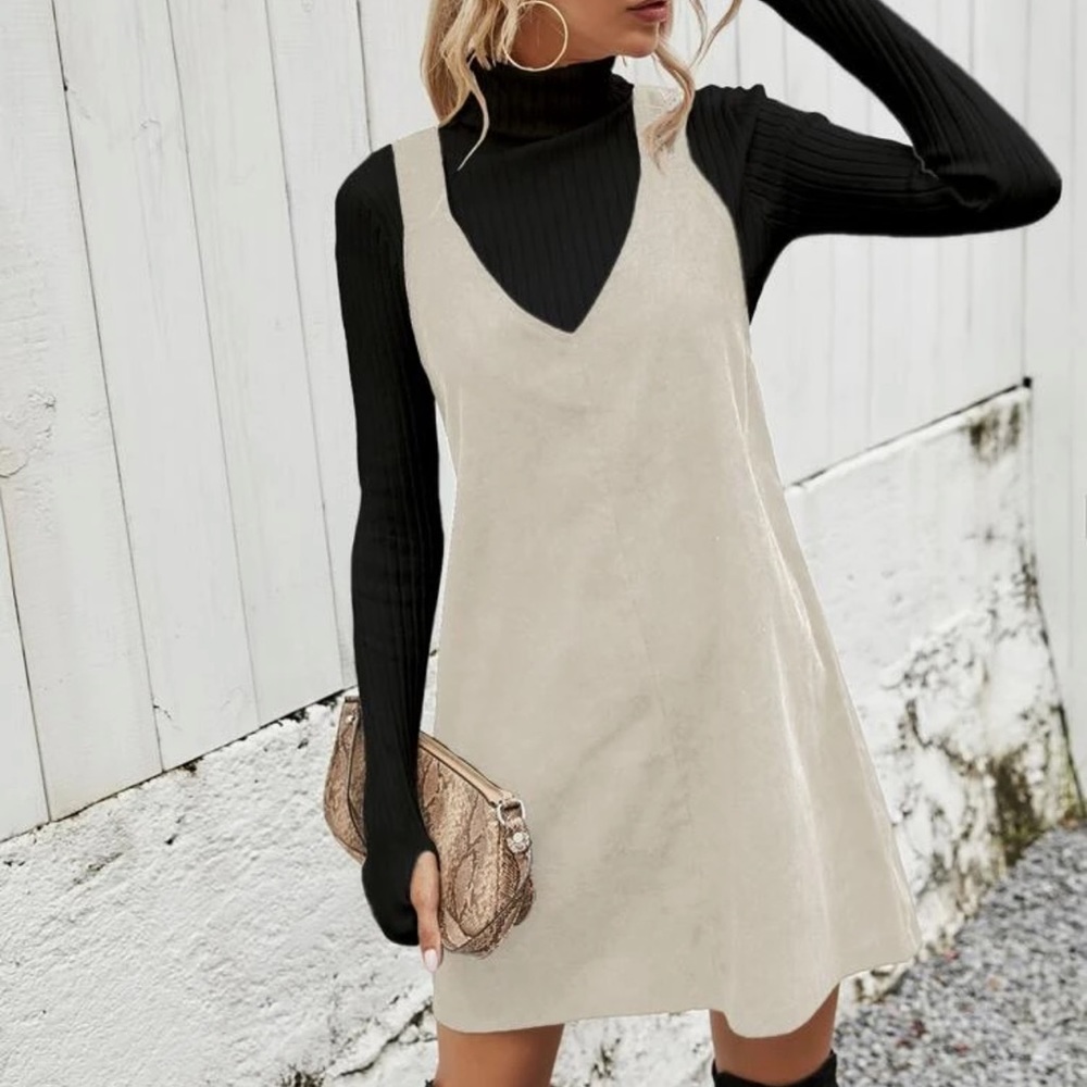 NEW Beige/Cream Overall Dress S
